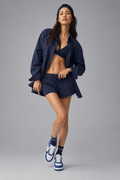 Pinstripe Daylight Button Down Long Sleeve - Navy/Ivory