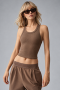 Goddess Ribbed Go-To Tank - Java Brown